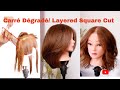 How to cut Layered Square Cut / carré dégradé /corte cuadrado Degradado