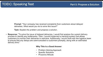 TOIEC Speaking Test Practice Part 5: Propose a Solution
