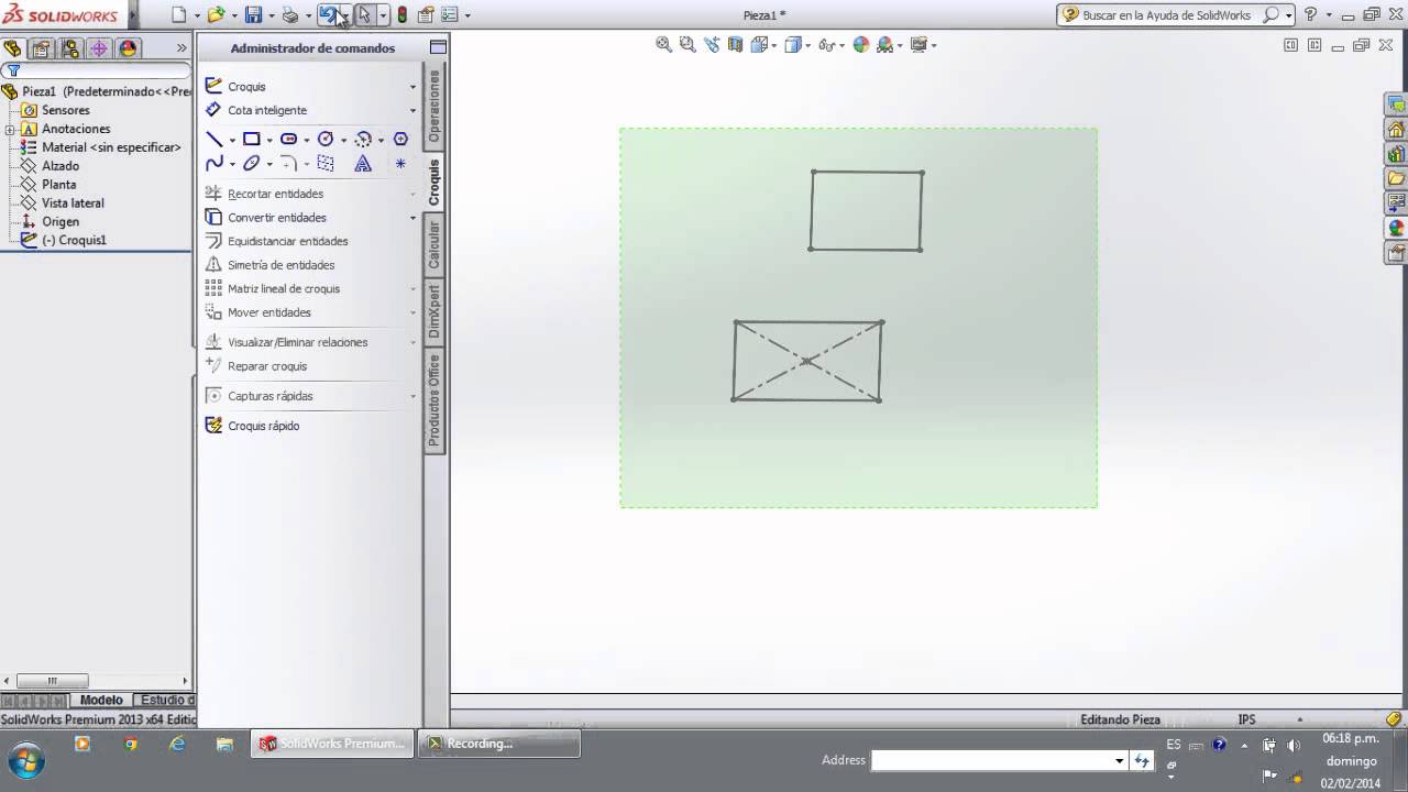 Rectangle Block Solidworks Tutorial 5 SolidWorks Trabajando con Rectangulos - YouTube