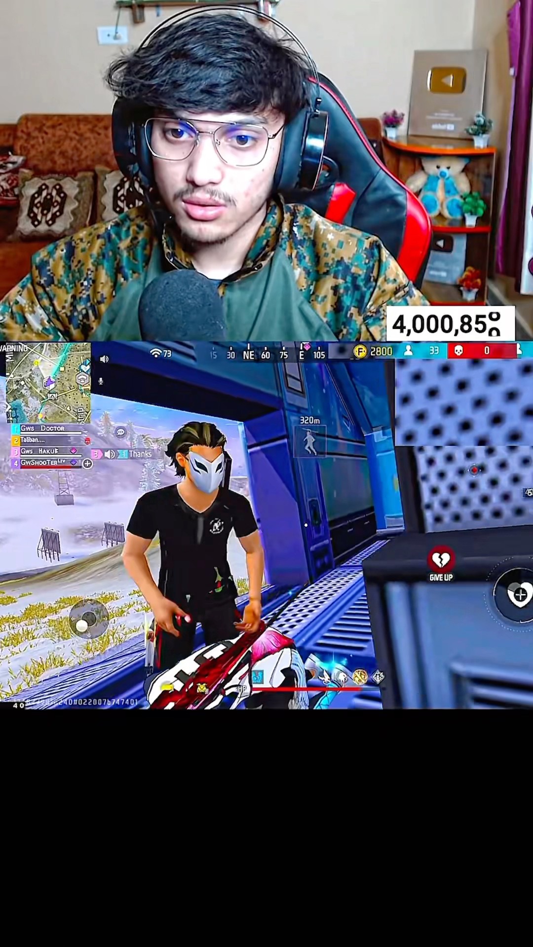 Headshot Hacker ? Showing Me Emote? Can I take A Revenge ? #short #shorts #shortsfeed #gwshooter