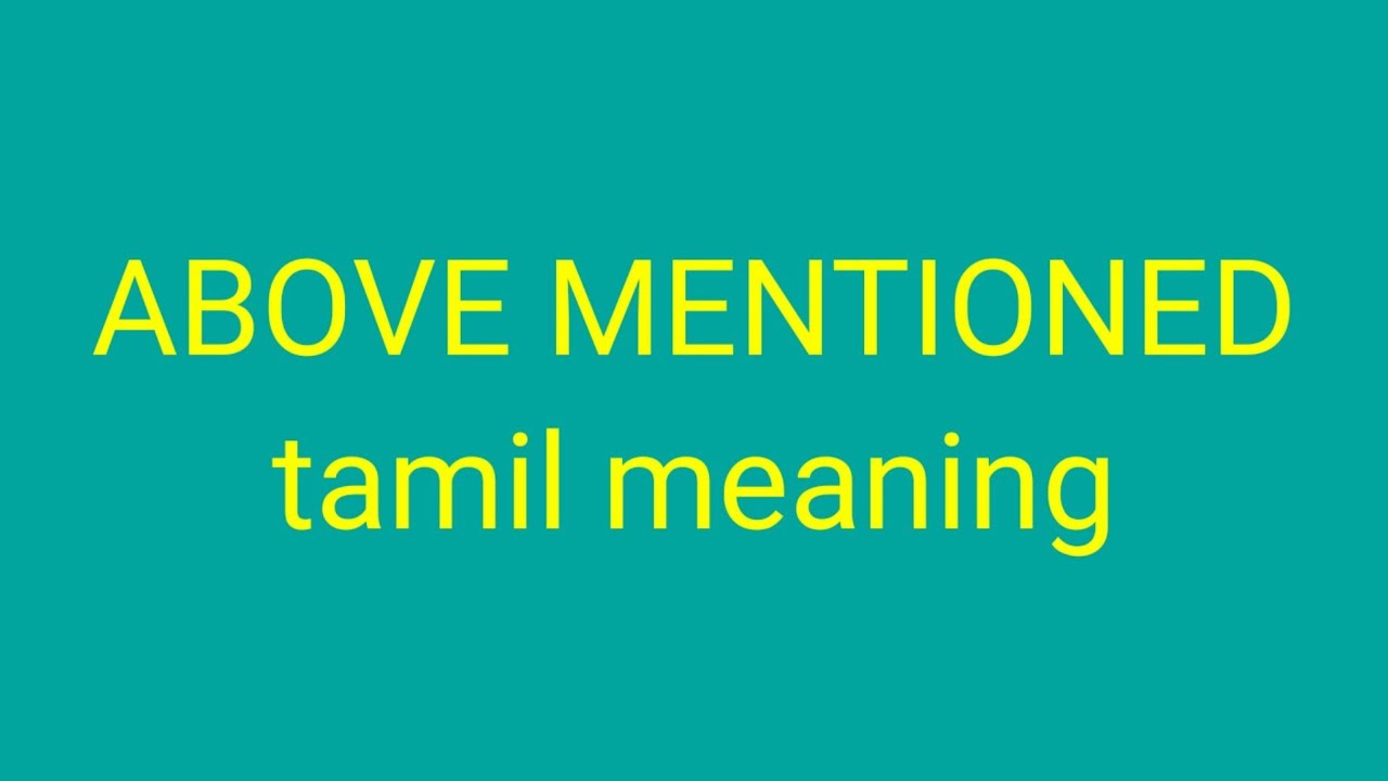 ABOVE MENTIONED tamil meaning/sasikumar - YouTube