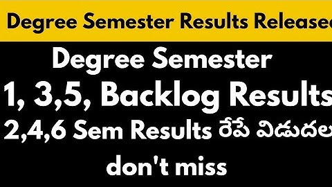 Degree 2,4,6, Semester exam Results released 2019 - ou degree Sem exam Results 2019 | ou 1,3,5, back
