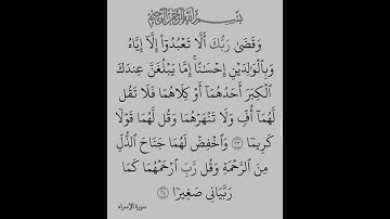 سورة الاسراء 23 تا24 تلاوت قران كريم سعد أيوب #تلاوات #قرآن #سعد