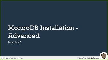 Introduction to MongoDB - Session 3 - in Tamil