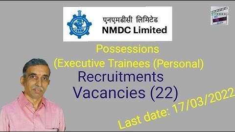 DG STUDIO- NMDC Ltd RKPURM Hyderabad, Recruitment of Possessions (Executive Trainees (Personal)