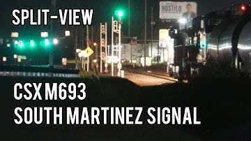 Night Action: CSX M693 Knocks Down South Martinez Signal, Martinez, Georgia - 12-28-2023