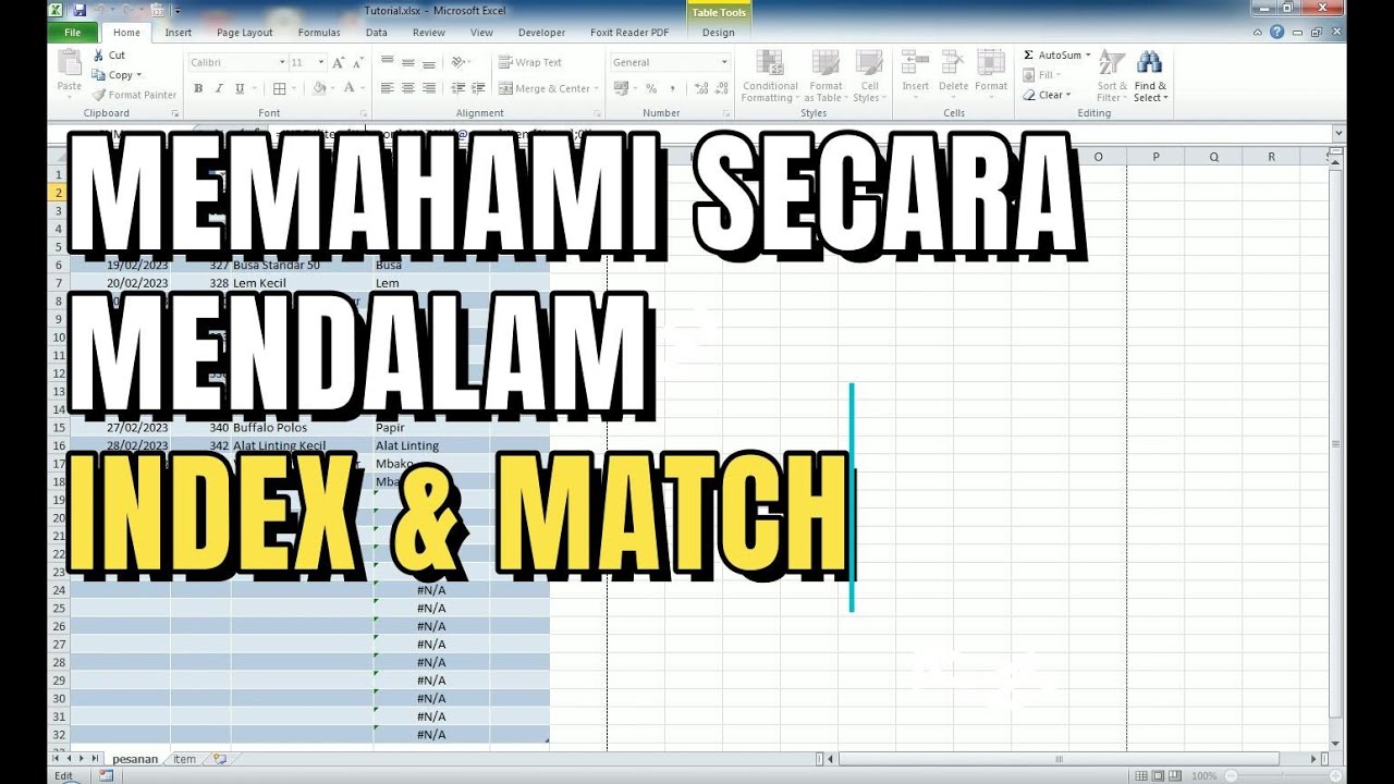 Tabel Data, Vlookup, Index dan Match - YouTube