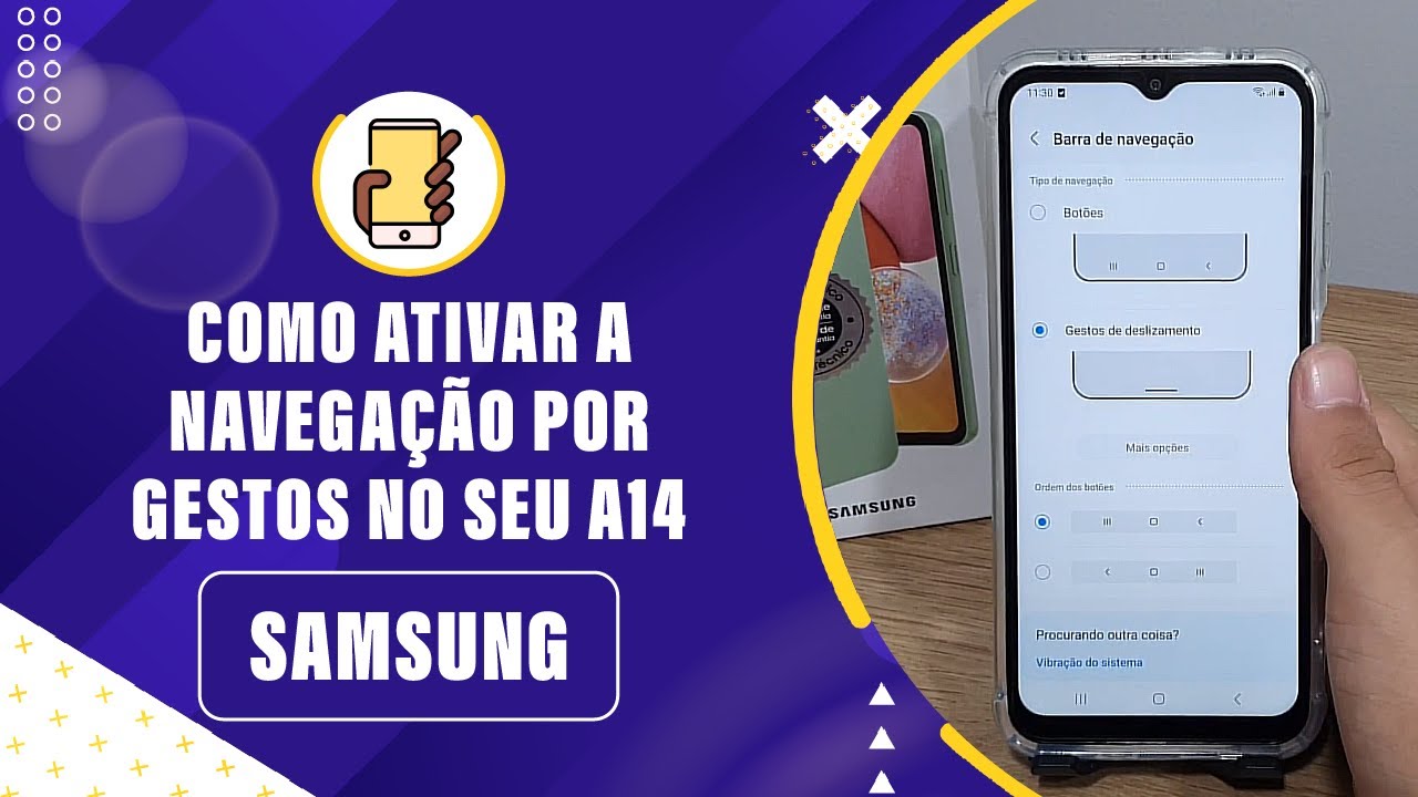 Como ativar a navegação por gestos no seu Samsung A14 - Passo a passo ...