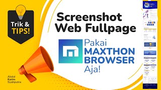 Screenshot Halaman Web Penuh?? Pakai MAXTHON BROWSER Aja! screenshot 2