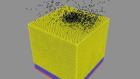 Ar1000 5eV per atom cluster impact on Si(100)