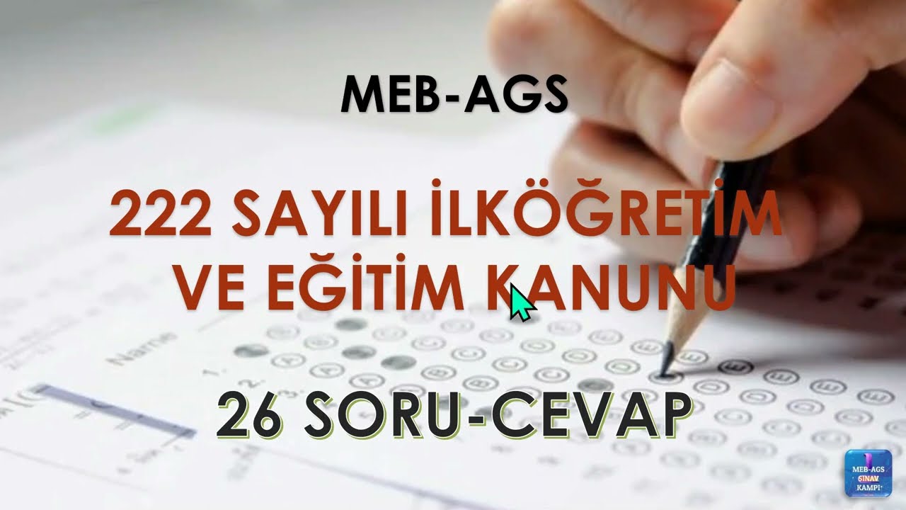 2025-MEB-AGS 222 Sayılı İlköğretim ve Eğitim Kanunu Soru Çözümü