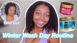 Winter Wash Day Routine + Defined Twist Out On Natural Hair | Maya Elizabeth