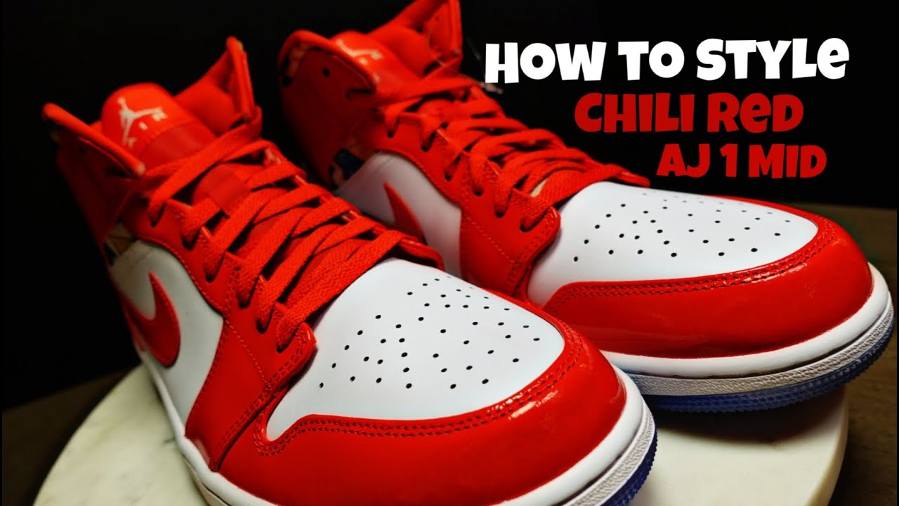 HOW TO STYLE Jordan 1 Mid Mountainside | Chili Red | BARCELONA SWEATER | On  Feet Review - YouTube