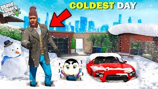 Shin chan & Franklin Survives a Ultimate Coldest Day in GTA 5 in Telugu | Dhanu Anna GTA 5