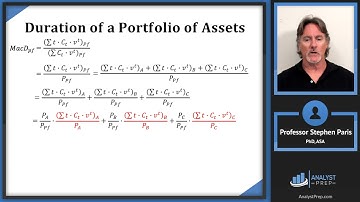 Duration of a Portfolio of Assets (SOA Exam FM–Financial Mathematics–Module 4, Section 3, Example 3)