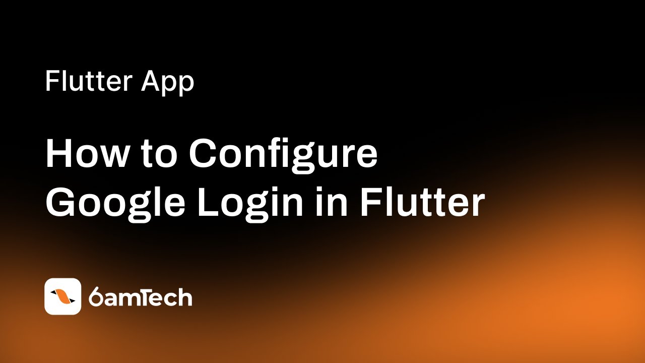 How to Configure Google Login in Flutter - YouTube