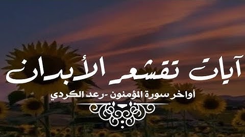 تلاوة تقشعر الأبدان - أواخر سورة المؤمنون رعد الكردي .