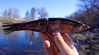Musky Fishing a SMALL RIVER with GIANT LURES!