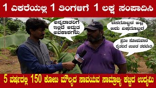 1 ತಿಂಗಳಿಗೆ 1 ಎಕರೆಯಲ್ಲಿ 1 ಲಕ್ಷ ಸಂಪಾದಿಸೋದು ಹೇಗೆ.? | 5 ವರ್ಷದಲ್ಲಿ 150 ಕೋಟಿ ಸಾವಯವ ಸಾಮ್ರಾಜ್ಯ ಕಟ್ಟಿದ ಸ್ಟೋರಿ