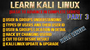 Learn Kali Linux -[Part-3] | Users,Groups & More