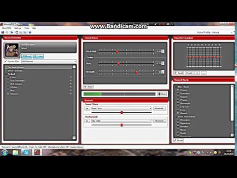 как изменить голос в bandicam
