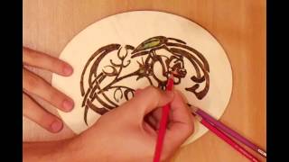 How to burn a pattern of a flower on wood http://www.smilingwood.com/ this 7 minutes shows the basics of Pyrography / wood burning art. it starts by copying patterns on wood