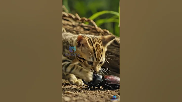 Video 10031921: bengal babies kitten cat, bengal kitten eating