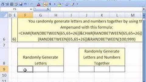 Excel Magic Trick #18: Randomly Generate Letters