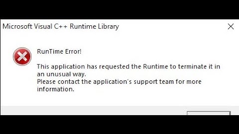 Runtime error - This application has requested the runtime to terminate it an unusual way