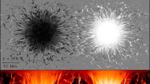 Simulated Sunspots (Above & Profile Views)