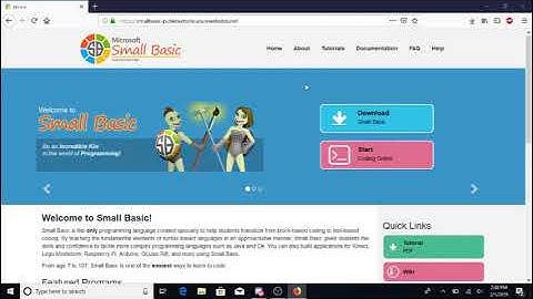 (0A) Introduction to Computer Programming with Small Basic: Installation