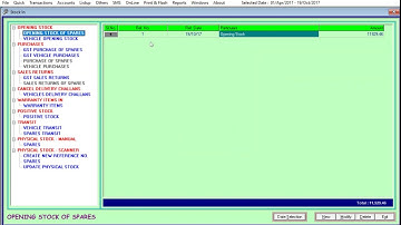 Autoplus Spares Opening Stock