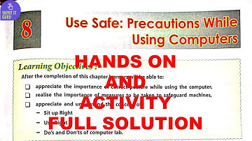 USE SAFE | DAV CLASS 3 COMPUTER CHAPTER 8 | HANDS ON AND ACTIVITY | ASSESSMENT ACTIVITY #dav