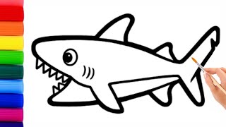 Shark drawing for kids and Toddlers | Easy  step by step Baby Shark Drawing for kids