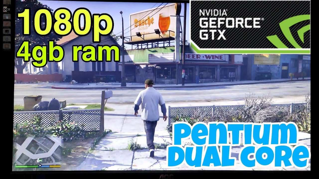 GTA V on Pentium Dual core with gt 1030 ddr 5 Graphics card | 1080p gaming