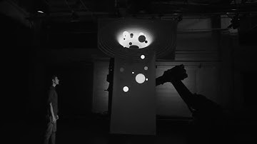 Projection mapping, robotics, sychronised performance