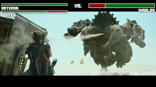 Artemis and Hunter vs. Diablos fight WITH HEALTHBARS | HD | Monster Hunter