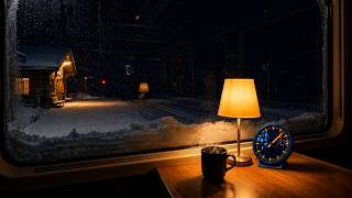 Snow Train at a Quiet Station 🚂❄️ Blizzard Slowly Fades Away | Cozy Sleep Ambience (3 Hours)