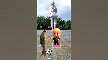 The Mosgirl vibrato Assistant placedon the football field is popular creative #3d #shorts #video