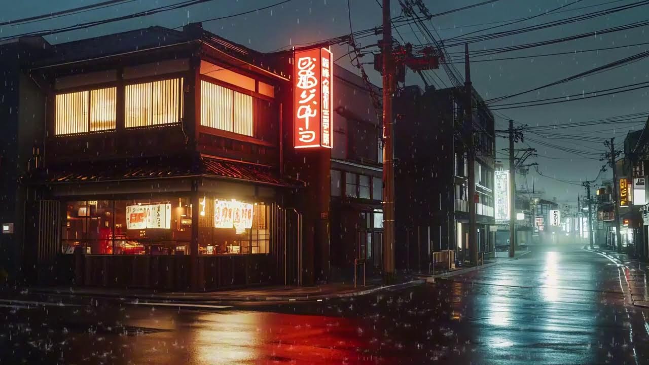 Japanese Night Rain 🌙 Peaceful Lofi Hip Hop for Study & Sleep