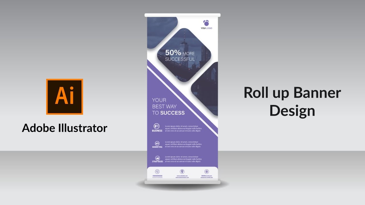 How to Design Corporate Roll Up Banner -Adobe Illustrator