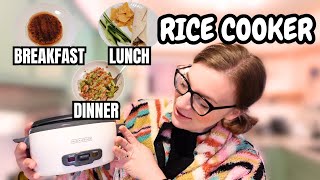 FULL DAY OF RICE COOKER MEALS! SINGLE SERVING BREAKFAST, LUNCH & DINNER FOR ONE!