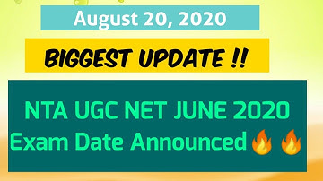Biggest update🔥🔥 NTA UGC NET JUNE 2020 Exam date Announced!!
