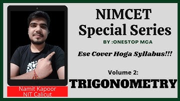 VOL 2 : TRIGONOMETRY FOR  NIMCET ,BHU,JNU,MHT CET MCA | TOPICWISE DIVISION WITH RESORCES | GIVEAWAY!
