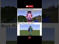 Girls vs Boys Minecraft Skins 😂 | 100% True #minecraft #shorts #ytshorts