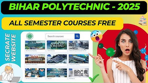 SBTE LMS Portal Bihar Polytechnic 📚 | All Semester Free Classes | बिना कोर्स के फ्री में पढ़ें 2025