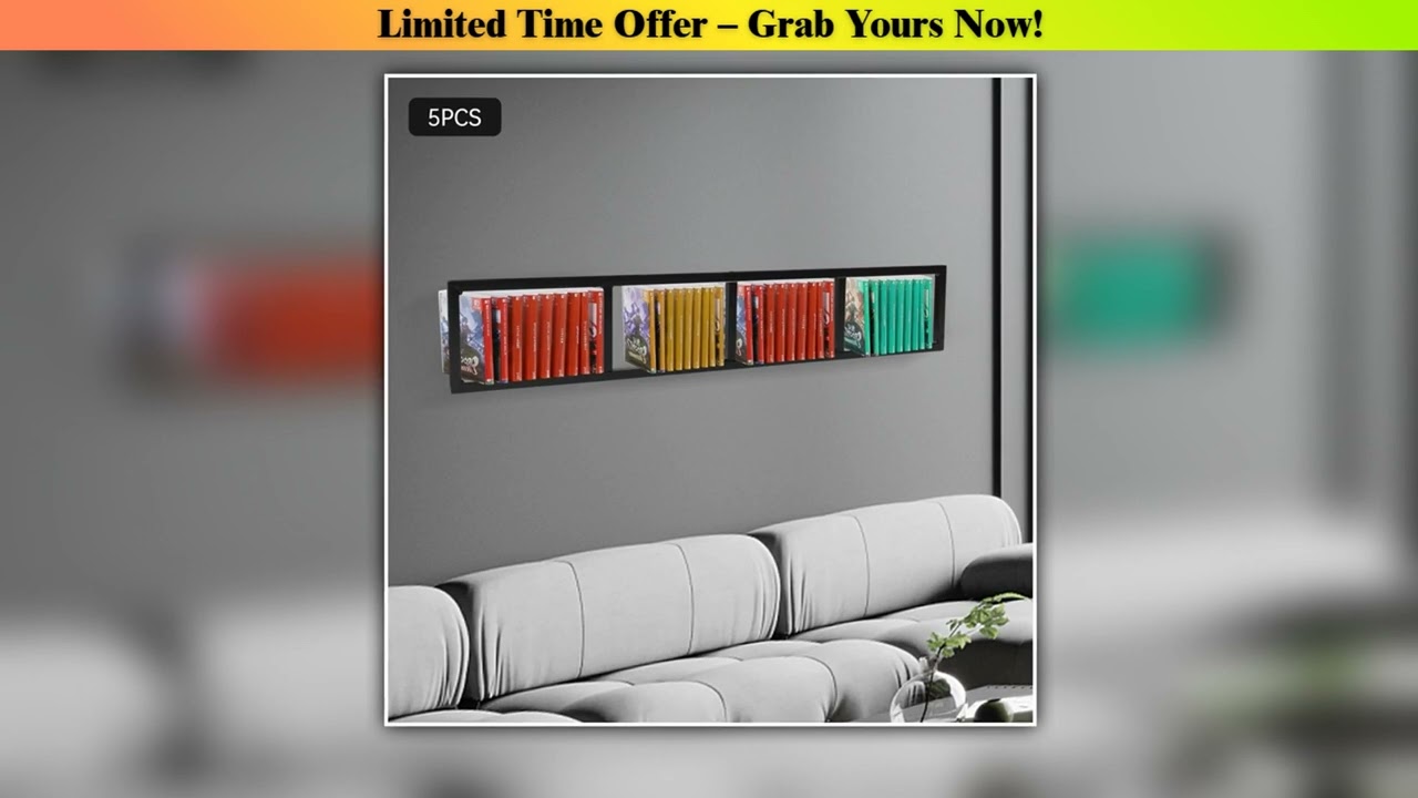 Deal Metal Video Game Rack WallMounted Media Storage Shelves Floating Shelf Storage Shelf for CDs