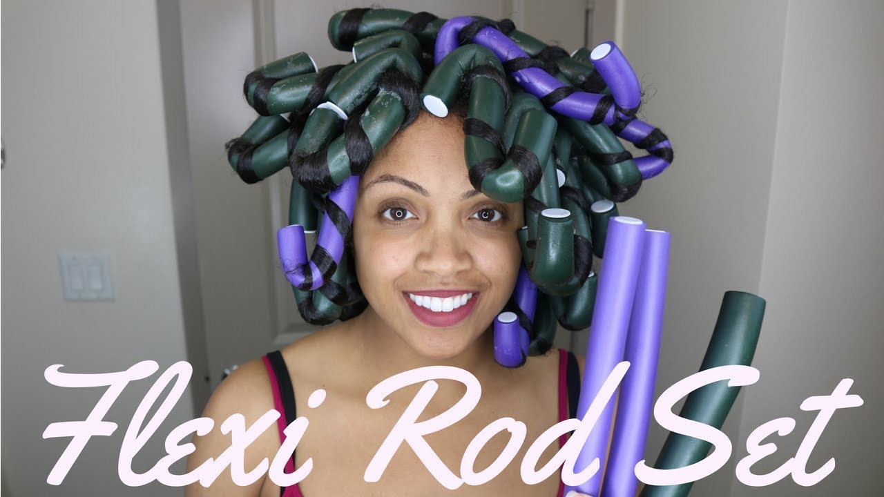 Large Flexi Rod Set On Wet Natural Hair Easy Method Design