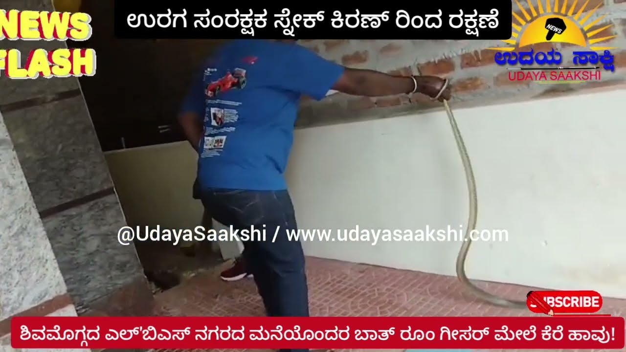 shimoga news | ಶಿವಮೊಗ್ಗ | ಮನೆ ಬಾತ್ ರೂಂನಲ್ಲಿ ಕೆರೆ ಹಾವು..! |