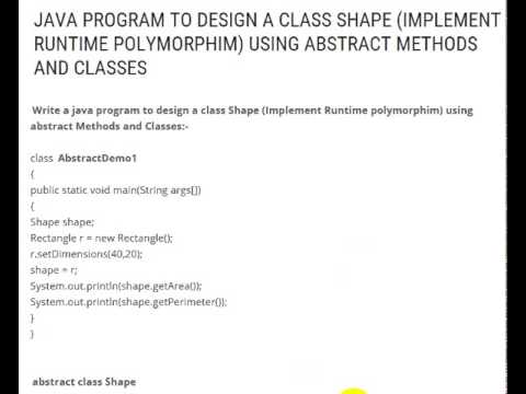 JAVA PROGRAM TO DESIGN A CLASS SHAPE